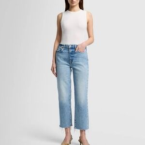 7 For All Mankind High Waisted Lightwash Cropped Jeans